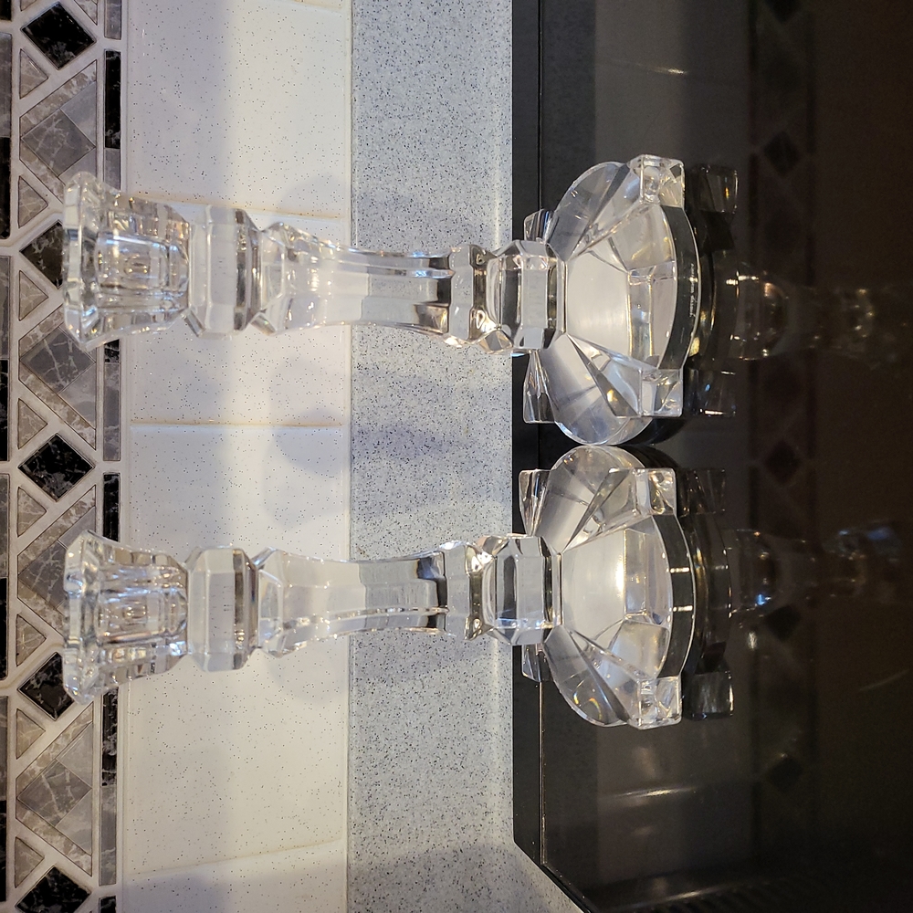 Miller Rogaska Crystal Candle Holders Pair of 2